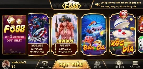 Trò chơi đa dạng tại cổng game Fo88 Club