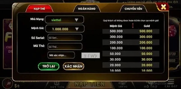 Nạp rút tiền có 1 không 2