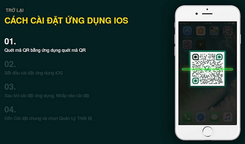 V9BET điện thoại và các bước tải cho hệ điều hành IOS