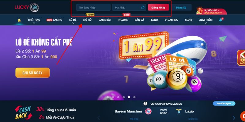 Hướng dẫn các bước đăng nhập Lucky88 nhanh chóng