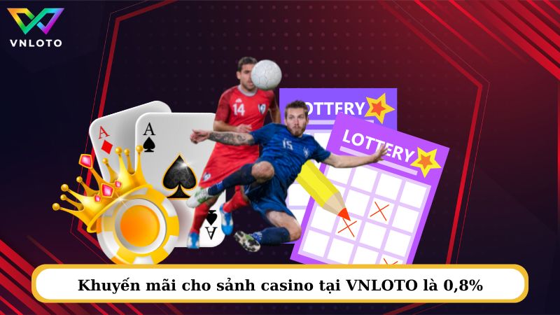 Khuyến mãi cho sảnh casino tại VNLOTO là 0,8%