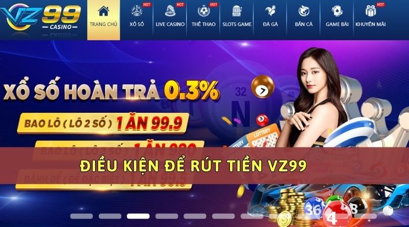 Hướng dẫn rút tiền tài khoản VZ99 nhanh chóng và an toàn