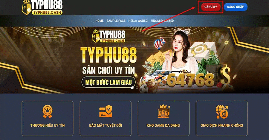 Trang chủ của cổng game