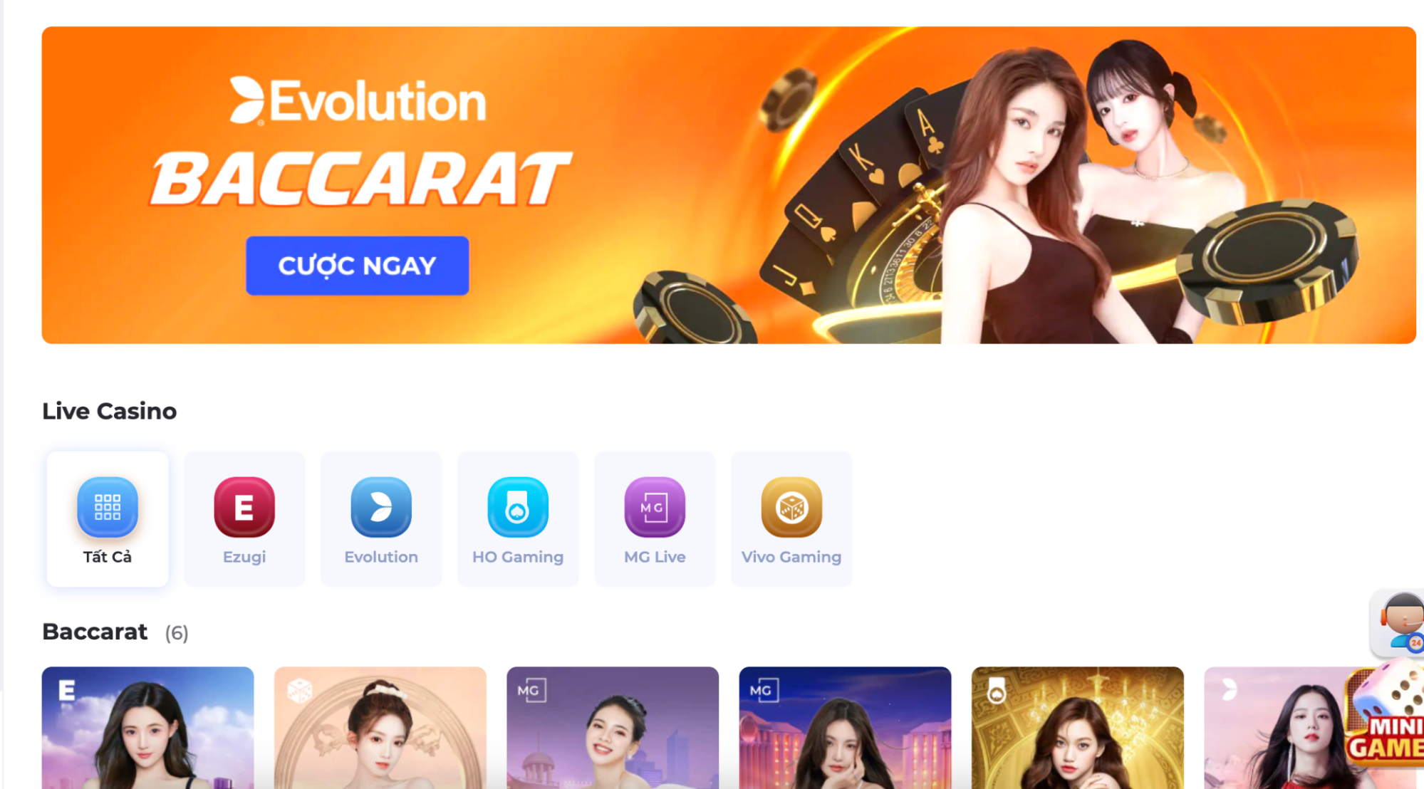 Baccarat game bài thú vị trên nền tảng Live Casino One88